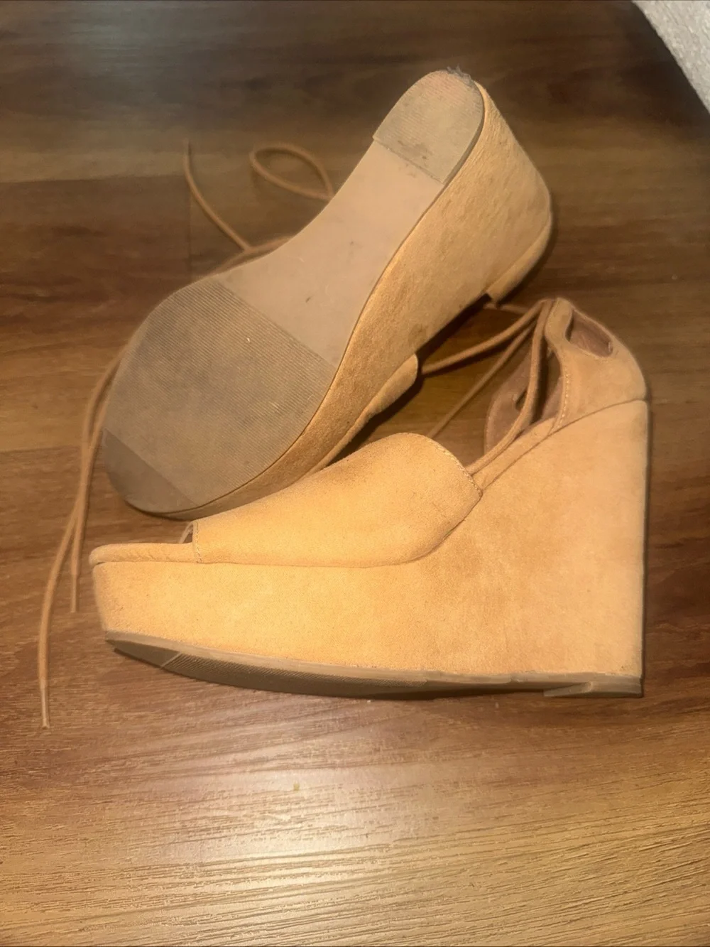 🌻Antrhopologie FARYL Robin Judy Tan Boho Platform Wedge Platform Sandal Size 7